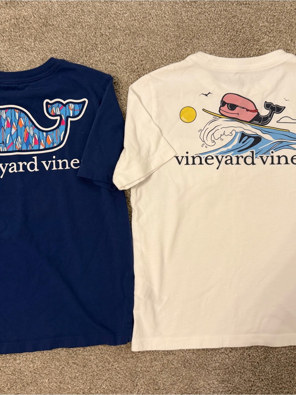 Vineyard Vines Kids Whale Graphic Tees - Navy & White